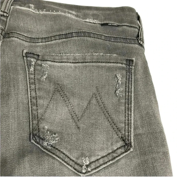 MOTHER The Looker Ankle Fray  women jeans, last chance saloon in grey, Revolve - Picture 11 of 16